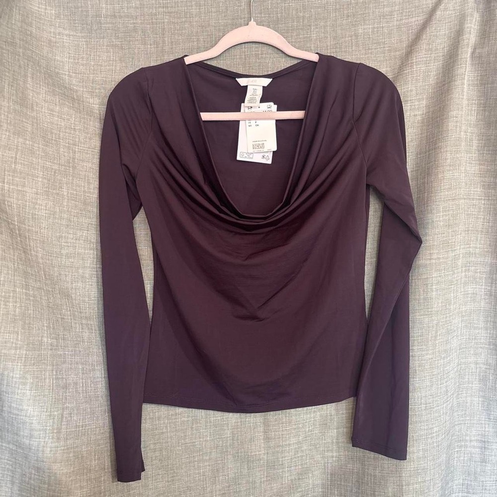 Purple cowl long sleeve